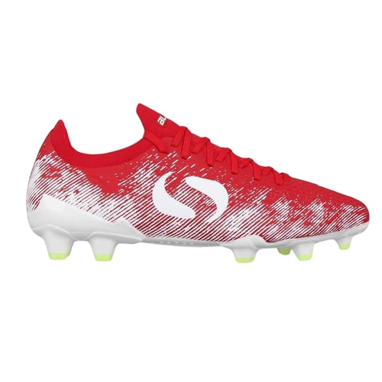 Sondico Mens Striped Firm Ground Football Boots (Red/White) - Image 1