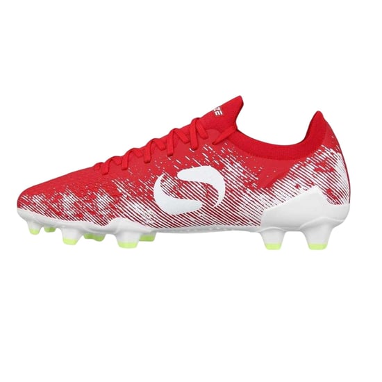 Sondico Mens Striped Firm Ground Football Boots (Red/White) - Image 3