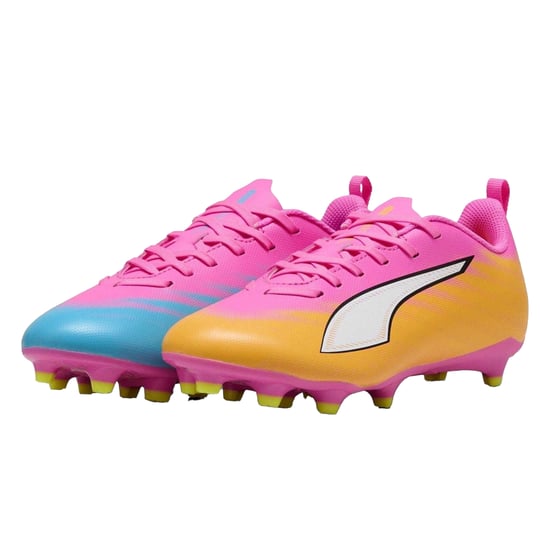 Puma Kinder/Kids Ultra 5 Play Stevige Grond Voetbalschoenen (Roze/oranje) - Image 5