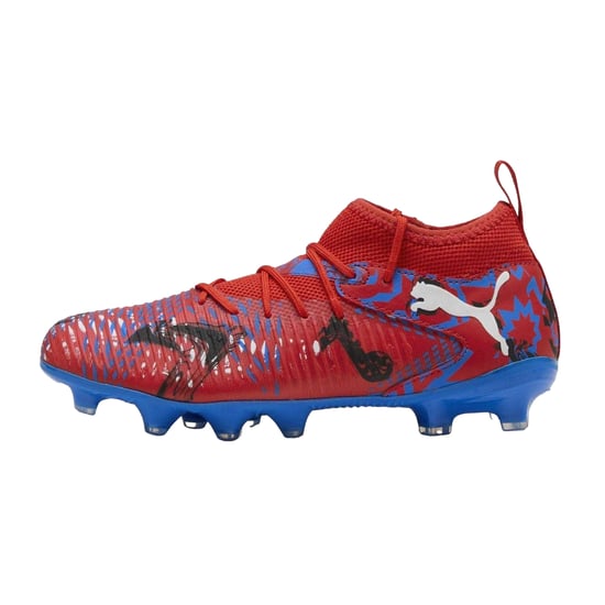Puma Future 8 fotbollsskor för barn med syntetiskt underlag (8 matcher) (Röd/blå) - Image 2