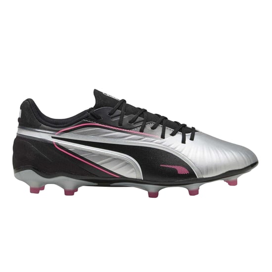 Puma Mens King Match Firm Ground Football Boots (Silver/Black) - Image 2