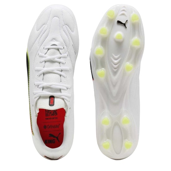 Puma Mens King Match Firm Ground Football Boots (White/Black) - Image 2