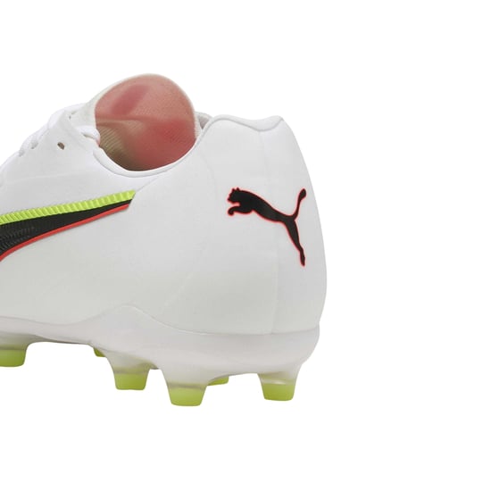 Puma Mens King Match Firm Ground Football Boots (White/Black) - Image 4