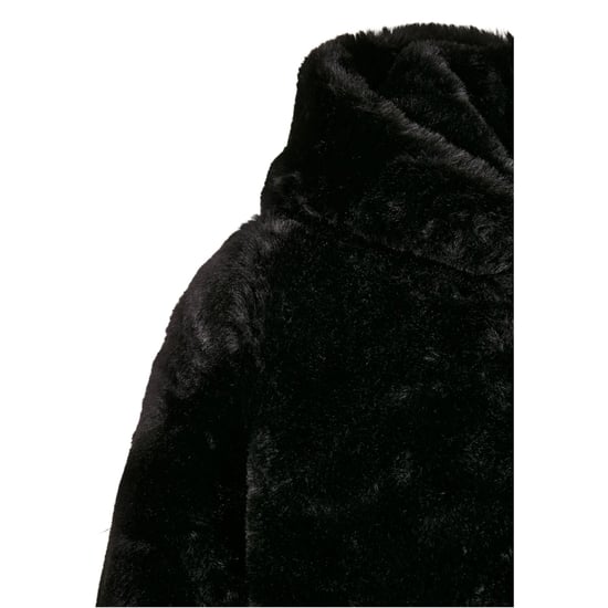 Urban Classics Meisjes Teddy Fleece Mantel met Capuchon (Zwart) - Image 3