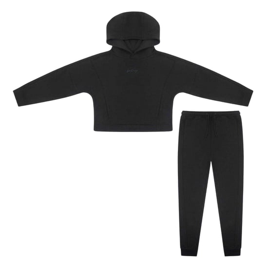 Firetrap Girls Embroidered Logo Fleece Hoodie And Joggers Set (Black) - Image 1