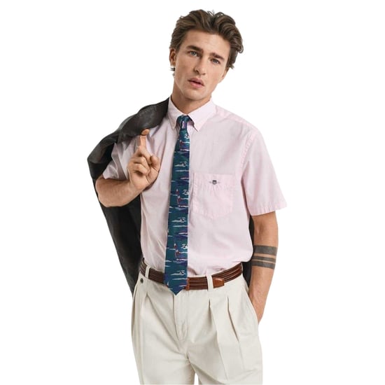 Gant Mens Poplin Classic Short-Sleeved Shirt (Light Pink) - Image 1