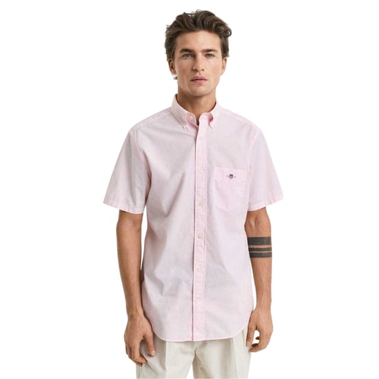 Gant Mens Poplin Classic Short-Sleeved Shirt (Light Pink) - Image 2