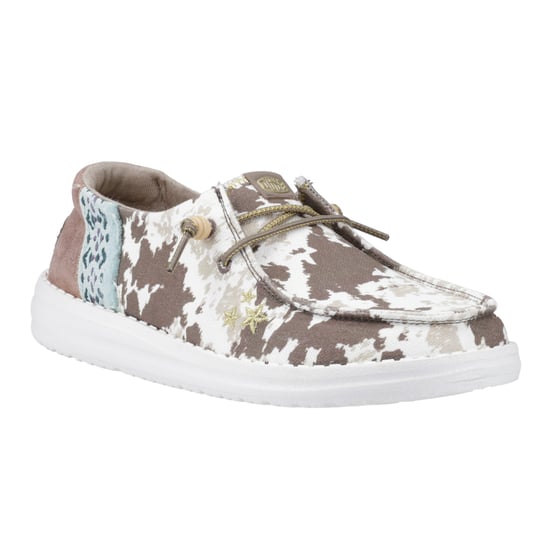 HEYDUDE Wendy Disco Cow Cotton Dam Loafers Tan - Image 6