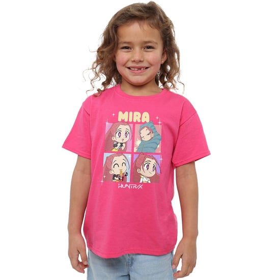 K-Pop Demon Hunters Childrens/Kids Huntrix Mira Chibi Group T-Shirt (Fuchsia) - Image 1
