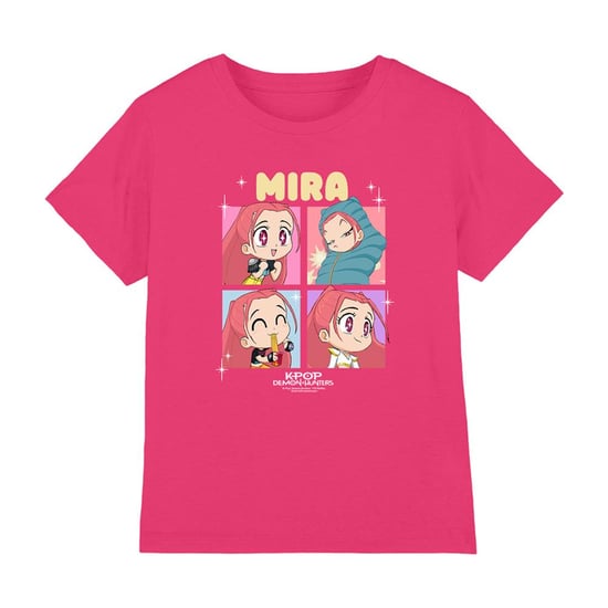 K-Pop Demon Hunters Childrens/Kids Huntrix Mira Chibi Group T-Shirt (Fuchsia) - Image 2