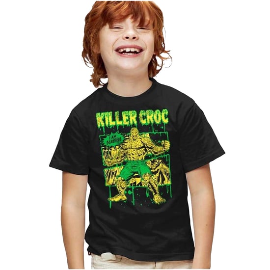 Batman T-shirt voor kinderen met de tekst „I Am Beautiful“ en Killer Croc-afbeelding (Zwart) - Image 1