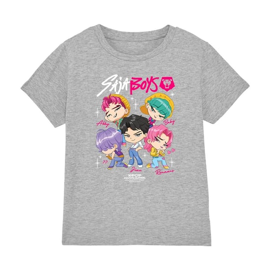 K-Pop Demon Hunters Childrens/Kids Saja Boys Chibi T-Shirt (Heather Grey) - Image 1