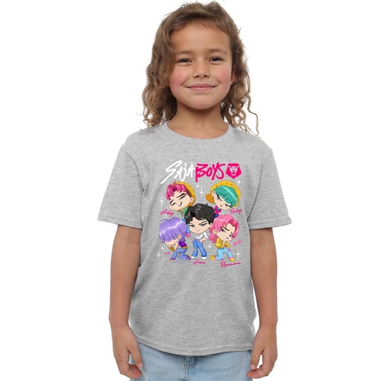K-Pop Demon Hunters Childrens/Kids Saja Boys Chibi T-Shirt (Heather Grey) - Image 4