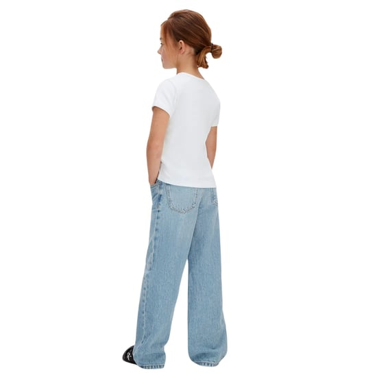 Calvin Klein Girls Mono Crop Top (White) - Image 3