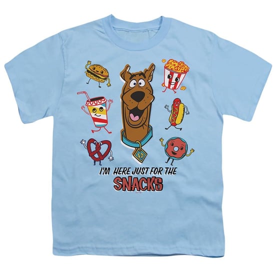 Scooby Doo T-shirt voor kinderen met de tekst „I’m Here Just For The Snacks” (Lichtblauw) - Image 1
