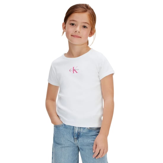 Calvin Klein Girls Mono Crop Top (White) - Image 4