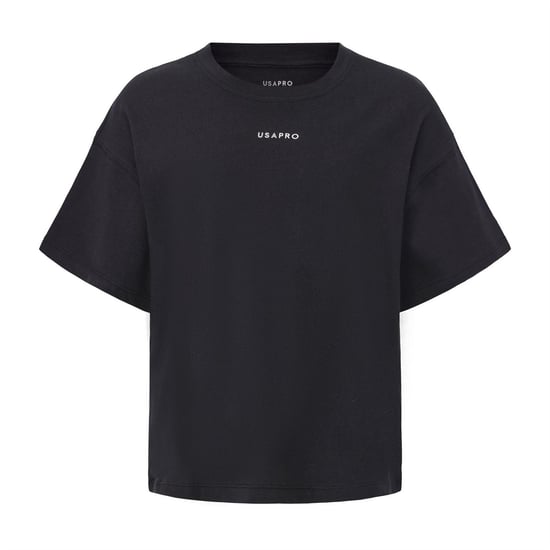 USA Pro Boxy T-shirt met logo voor kinderen (Zwart) - Image 1