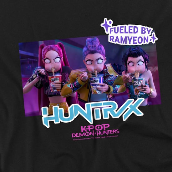 K-Pop Demon Hunters Childrens/Kids Huntrix Eating Ramyeon T-Shirt (Black)