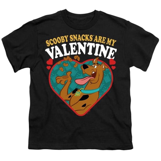 Scooby Doo T-shirt voor kinderen met de tekst „Scooby Snacks Are My Valentine“ (Zwart) - Image 1