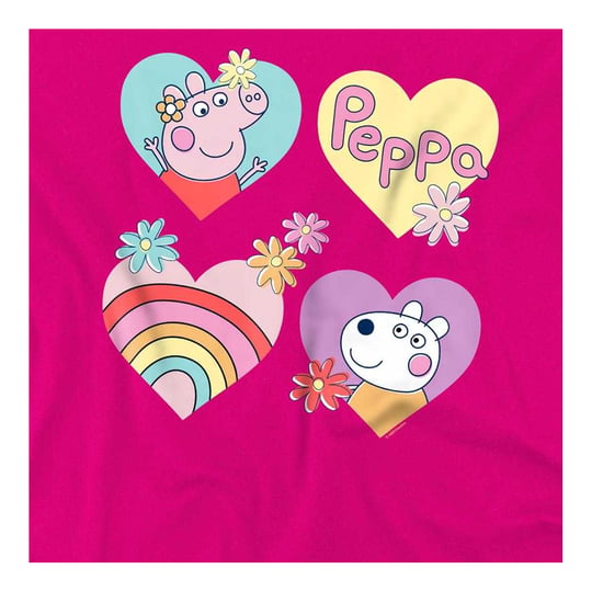 Peppa Pig T-shirt voor kinderen met Suzy Sheep-motief: hartjes en bloemen (Heet Roze) - Image 3