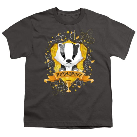 Harry Potter Hufflepuff-T-shirt met aquarelprint voor kinderen (Houtskool) - Image 1