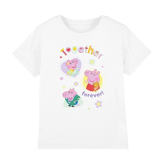 Peppa Pig T-shirt voor kinderen met de tekst ‘Together Forever’ (Wit) - Image 1