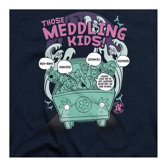 Scooby Doo T-shirt met de tekst: ‘Kinderen die zich overal mee bemoeien sinds 1969’ (Marine) - Image 3