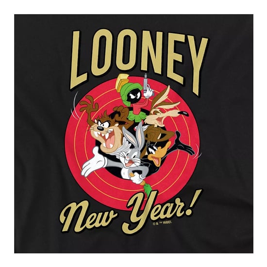 Looney Tunes Katoenen T-shirt met grafische print ‘Looney New Year’ voor kinderen (Zwart) - Image 3