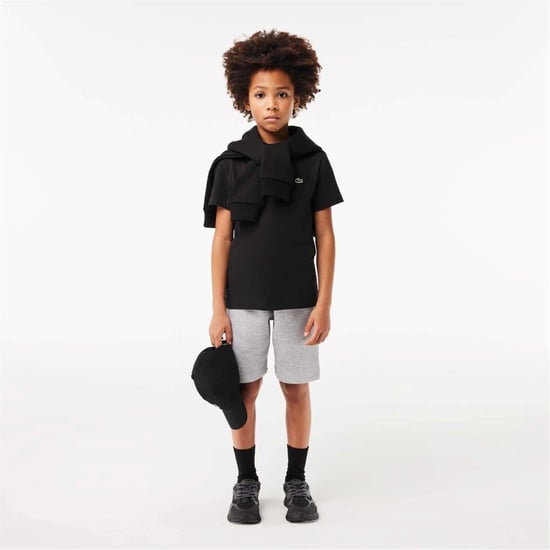 Lacoste Basis T-shirt met borduursel voor kinderen, normale pasvorm (Zwart) - Image 4