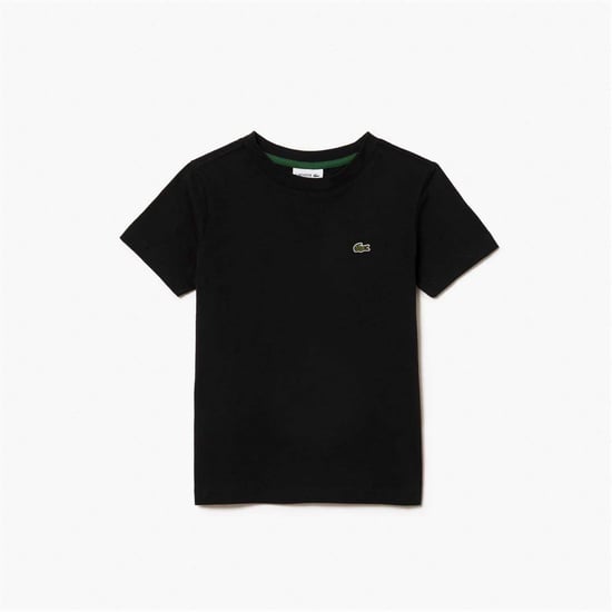 Lacoste Basis T-shirt met borduursel voor kinderen, normale pasvorm (Zwart) - Image 5