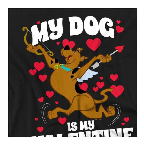 Scooby Doo T-shirt voor kinderen met de tekst ‘My Dog Is My Valentine’ (Zwart) - Image 3