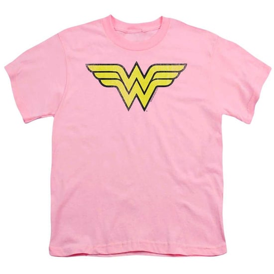 Wonder Woman Kinderen/Kinderen Distressed Logo T-Shirt (Roze) - Image 1