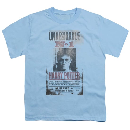 Harry Potter Kinder-T-shirt van ringspun-katoen met 'Undesirable No. 1'-poster in vintage-look (Lichtblauw) - Image 1