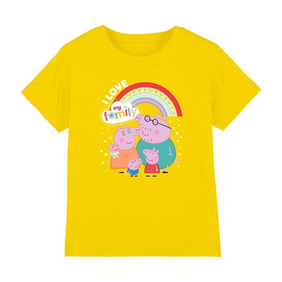 Peppa Pig T-shirt voor kinderen met de tekst ‘I Love my Family’ en Peppa Pig (Geel) - Image 1