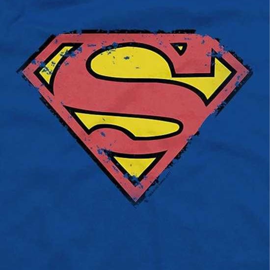 Superman T-shirt met verweerd schildmotief voor kinderen (Koningsblauw) - Image 3