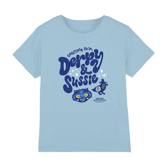 K-Pop Demon Hunters Childrens/Kids Derpy & Sussie Icons T-Shirt (Light Blue) - Image 1