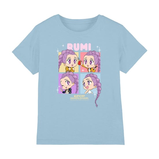 K-Pop Demon Hunters Childrens/Kids Huntrix Rumi Chibi Group T-Shirt (Light Blue) - Image 1