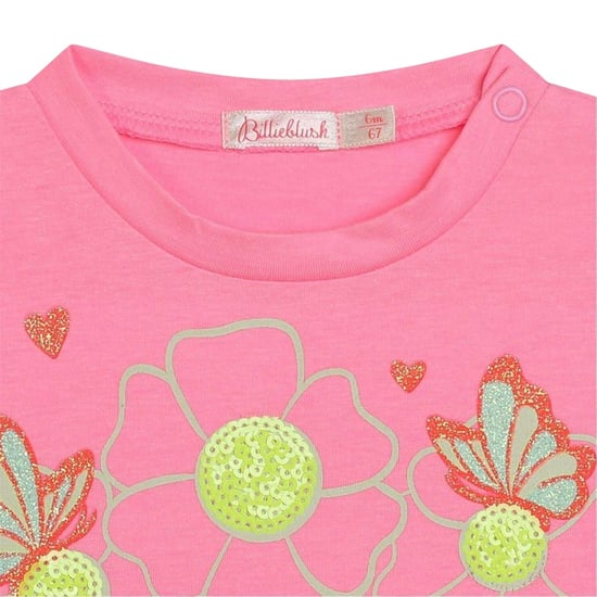 Billieblush Baby Girls Flowers Crew Neck T-Shirt (Pink) - Image 4