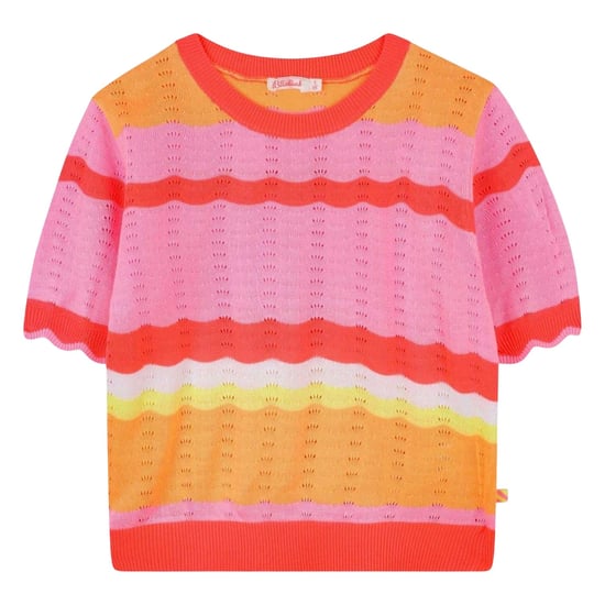 Billieblush Childrens/Kids Colour Block Stripe T-Shirt (Coral) - Image 2