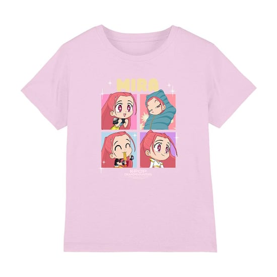 K-Pop Demon Hunters Childrens/Kids Huntrix Mira Chibi Group T-Shirt (Light Pink) - Image 2