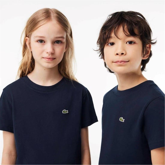 Lacoste Basis T-shirt met borduursel voor kinderen, normale pasvorm (Marine) - Image 2
