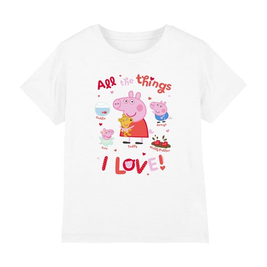 Peppa Pig T-shirt voor kinderen met de tekst ‘All The Things I Love’ (Wit) - Image 1