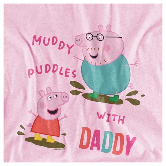 Peppa Pig Meisjes Modderige Plassen Met Papa Katoenen T-Shirt (Lichtroze) - Image 3