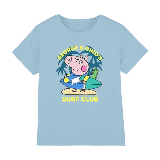 Peppa Pig Peppa en George T-shirt van de surfclub voor kinderen (Lichtblauw) - Image 1