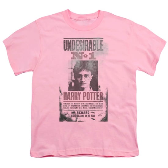 Harry Potter Kinder-T-shirt van ringspun-katoen met 'Undesirable No. 1'-poster in vintage-look (Roze) - Image 1