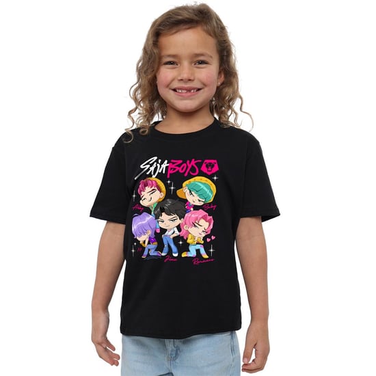 K-Pop Demon Hunters Childrens/Kids Saja Boys Chibi T-Shirt (Black) - Image 4