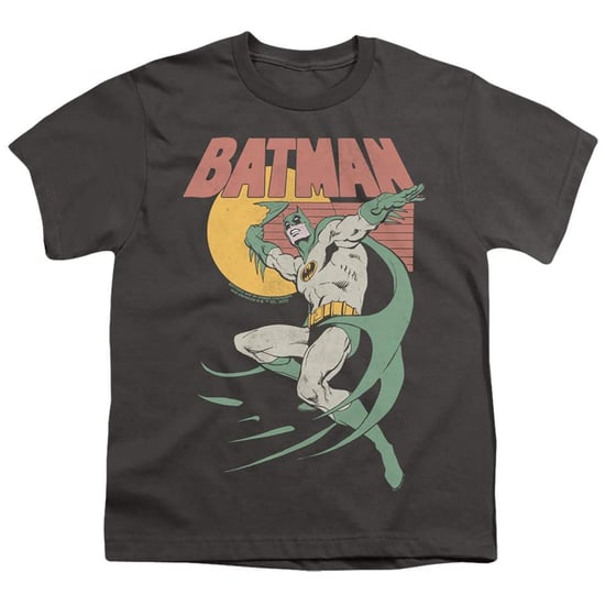 Batman T-shirt voor kinderen in jaren ’70-stijl (Houtskool) - Image 1
