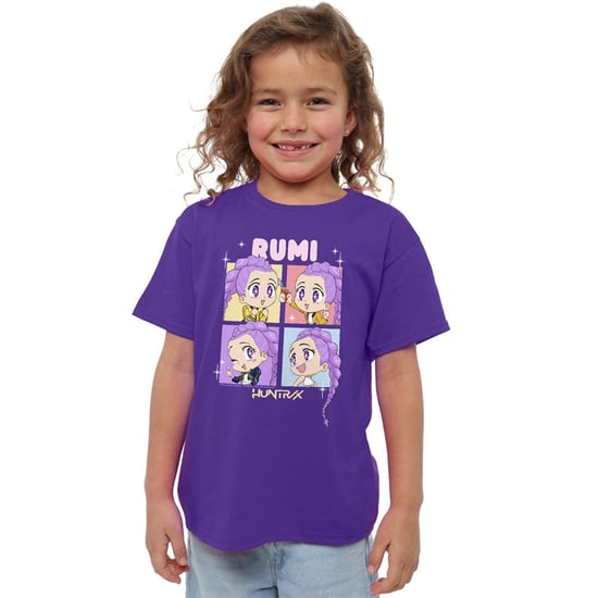 K-Pop Demon Hunters Childrens/Kids Huntrix Rumi Chibi Group T-Shirt (Purple) - Image 4