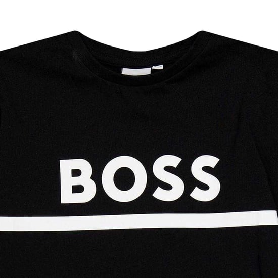 Boss Kinderen/Kinderen Logo T-shirt (Zwart) - Image 3