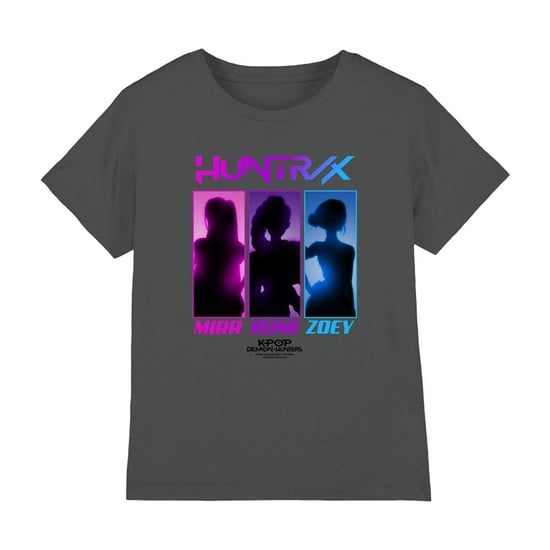 K-Pop Demon Hunters Childrens/Kids Huntrix Spotlight T-Shirt (Charcoal) - Image 1